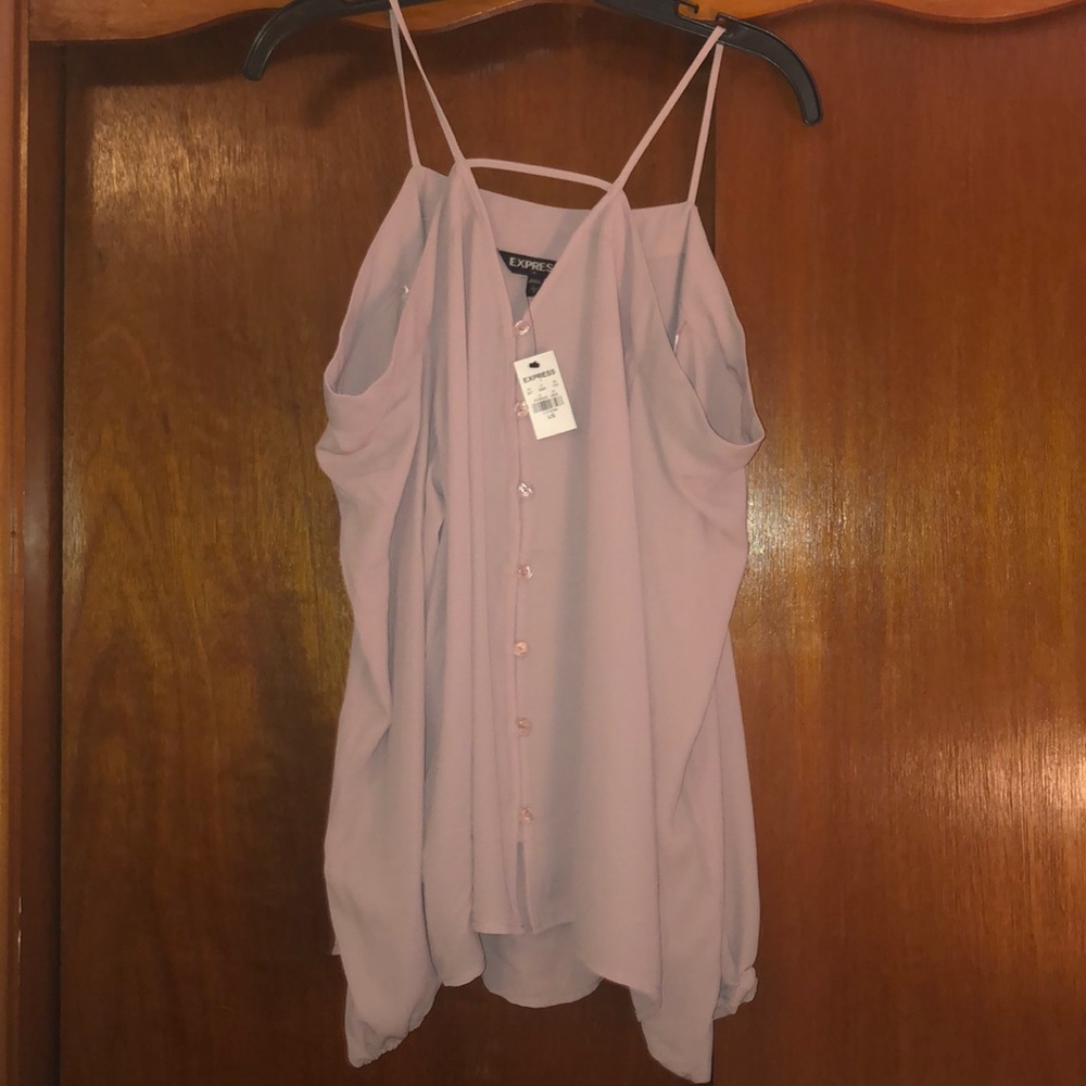 Cold shoulder button front top